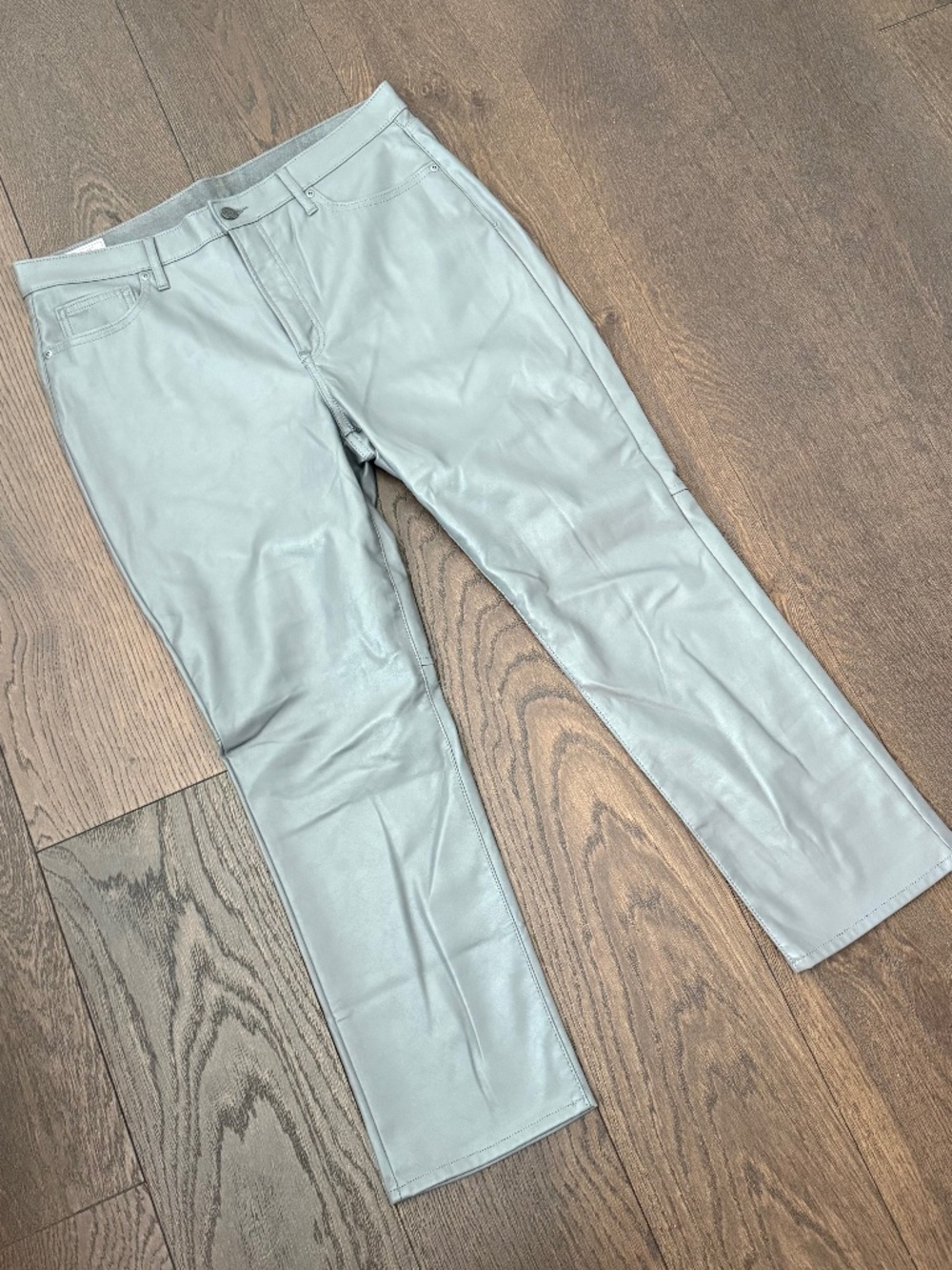 GAP Vintage Slim High Rise Faux Leather Pants — Grey, Size 33/16R